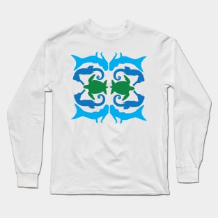 Mermaids seahorses sea turtle Long Sleeve T-Shirt